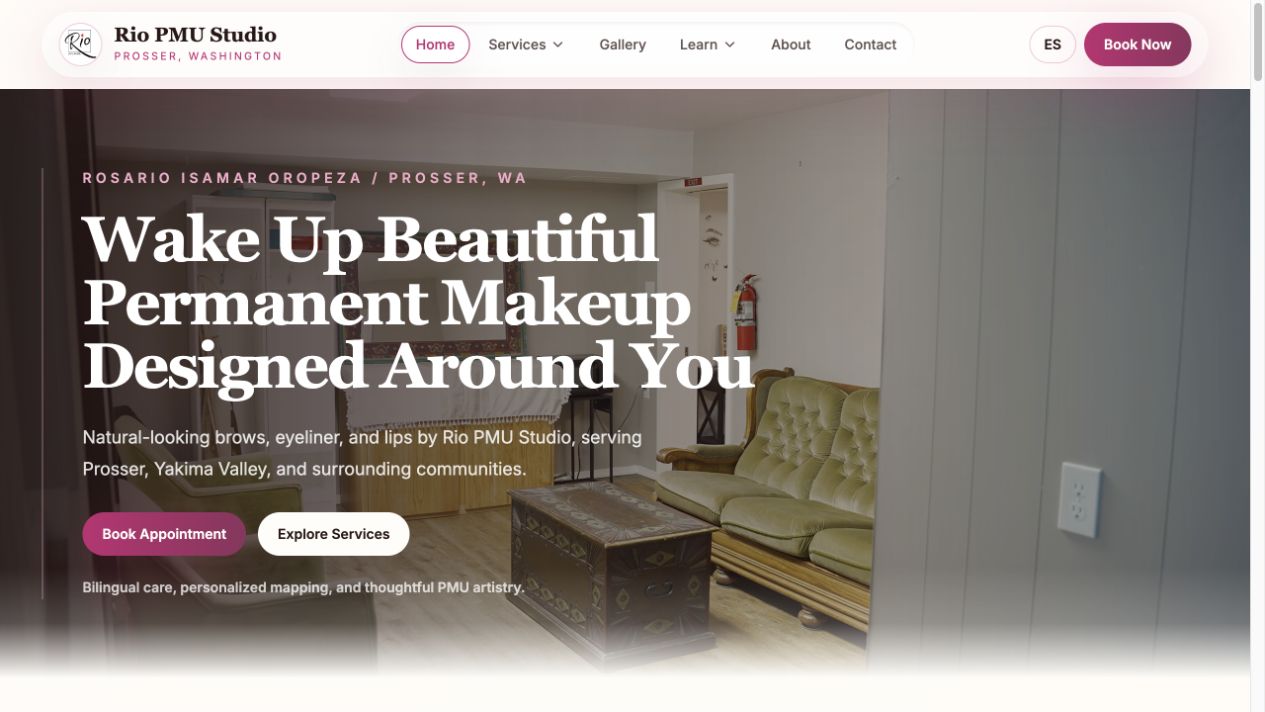 Rio PMU Studio website, built by NDWS.
